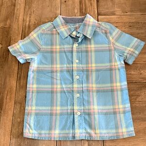 OshKosh B'gosh Blue Plaid Button Down Shirt 5T